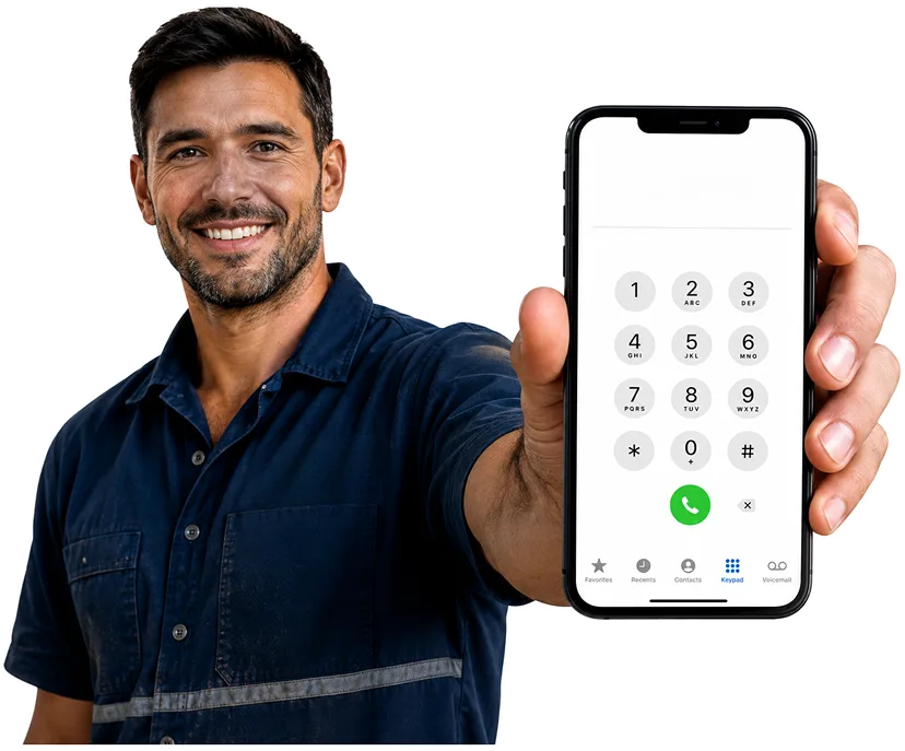 Our plumber taking a booking call for Queens Park